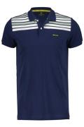 New Zealand polo donkerblauw geprint katoen normale fit