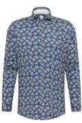 Blue Industry casual overhemd donkerblauw en witte bloemen print slim ...