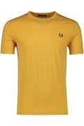 Fred Perry t-shirt geel  met logo korte mouw katoen