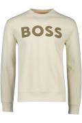 Hugo Boss sweater ronde hals beige geprint katoen normale fit