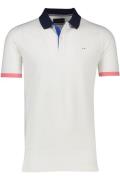 Portofino poloshirt extra lang normale fit wit effen katoen2 knoops