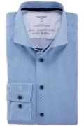 Olymp Luxor 24/Seven overhemd mouwlengte 7 normale fit blauw geprint k...