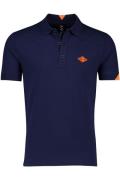 Replay poloshirt korte mouw normale fit donkerblauw effen katoen