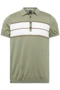 Vanguard 4-knoops polo normale fit katoen groen wit