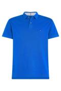 Tommy Hilfiger poloshirt 2-knoops wijde fit blauw effen katoen