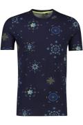 T-shirt NZA Tennants ronde hals donkerblauw mandala geprint