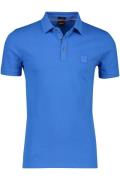 Hugo Boss polo slim fit blauw effen katoen Passenger