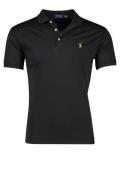 Poloshirt Ralph Lauren effen zwart wijde fit katoen Big & Tall