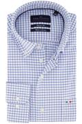 Portofino casual Regular Fit overhemd wijde fit blauw wit geruit katoe...