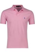 Polo Ralph Lauren polo slim fit roze effen katoen 2-knoops