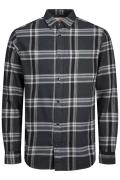 Jack & Jones overhemd normale fit grijs ruiten katoen