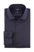 Navy geprint Olymp business overhemd Luxor Modern Fit