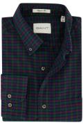 Gant casual overhemd normale fit katoen donkerblauw geruit