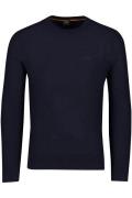 Hugo Boss trui ronde hals Avac donkerblauw effen wol