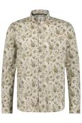 Beige State of Art casual overhemd normale fit printje