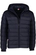 Tommy Hilfiger winterjas navy effen rits normale fit waterafstotend