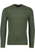 Tommy Hilfiger trui groen merinowol ronde hals