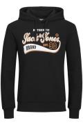 Jack & Jones oranje tekst hoodie regular fit zwart