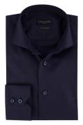 Cavallaro overhemd navy met semi wide spread boord