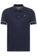 Blue Industry polo donkerblauw schaakpatroon slim fit