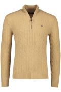 Wollen Polo Ralph Lauren trui halfzip beige