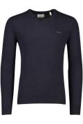 Gant v-hals trui donkerblauw lamswol