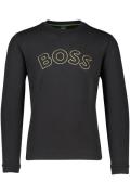 Hugo Boss vest groen effen katoen ronde hals