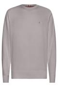 Tommy Hilfiger trui katoen grijs ronde hals normale fit