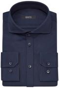 Desoto business overhemd navy effen katoen slim fit