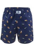 Deal boxershort bier donkerblauw geprint katoen