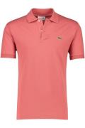 Lacoste polo korte mouw wijde fit roze effen katoen Classic Fit 2 knoo...