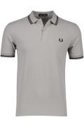 Fred Perry polo normale fit grijs effen katoen met zwarte strepen