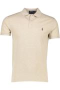 Polo Ralph Lauren polo slim fit beige gemêleerd katoen 3 knoops