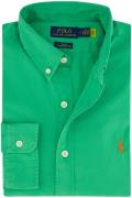 Polo Ralph Lauren casual overhemd slim fit groen effen katoen witte kn...
