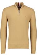 Tommy Hilfiger katoenen trui bruin half zip