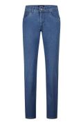 Blauwe katoenen modern fit 5-pocket blauw