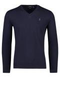 Ralph Lauren trui v-hals donkerblauw Slim Fit