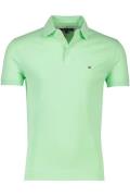 Tommy Hilfiger korte mouw polo lichtgroen katoen 3-knoops slim fit