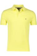 Tommy Hilfiger 3-knoops polo slim fit geel katoen korte mouw