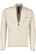 katoenen Boss Green vest effen beige