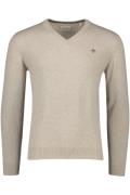 Gant trui v-hals effen beige