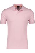 Boss orange polo slim fit effen roze katoen