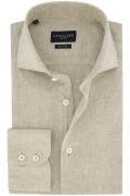 Cavallaro beige linnen overhemd slim fit