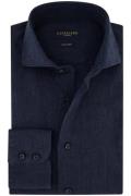 Donkerblauw Cavallaro linnen overhemd slim fit