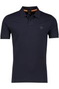 Katoenen Boss Passenger polo effen donkerblauw slim fit