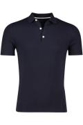 katoenen Cavallaro polo donkerblauw slim fit