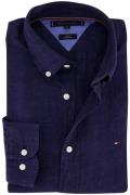 Tommy Hilfiger overhemd effen donkerblauw normale fit