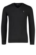 Ralph Lauren trui Slim Fit zwart v-hals katoen