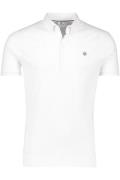 Katoenen Blue Industry polo 5 knoops effen wit slim fit