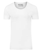 Garage Basis t-shirt diepe ronde hals bodyfit wit